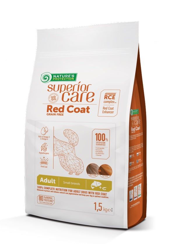 Nature's Protection red coat dog gf salmon adult small breed 1,5 kg