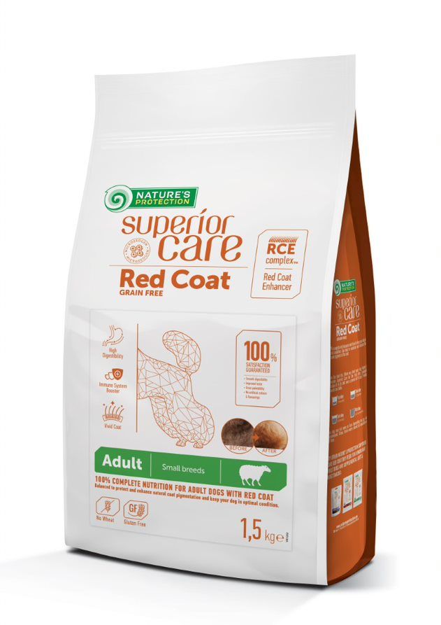 Nature's Protection red coat dog gf lamb adult small breed 1,5 kg