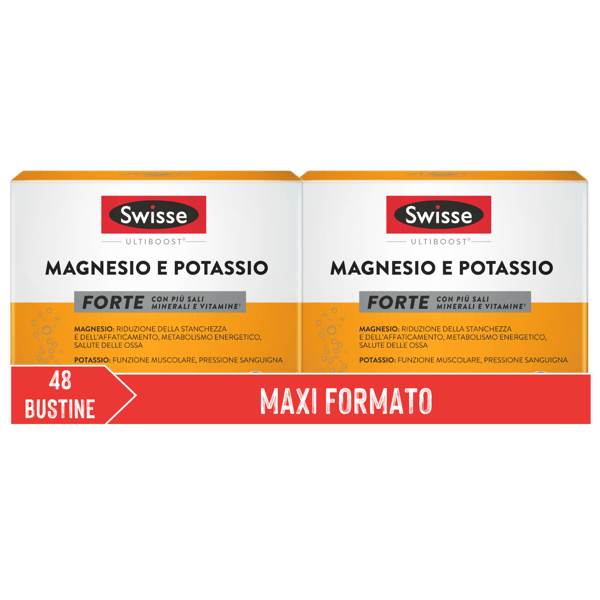 Swisse Magnesio e Potassio Forte Integratore Bipacco 48 Bustine