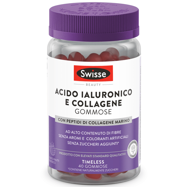 Swisse Acido Ialuronico e Collagene Integratore per la Bellezza della Pelle 40 Gommose
