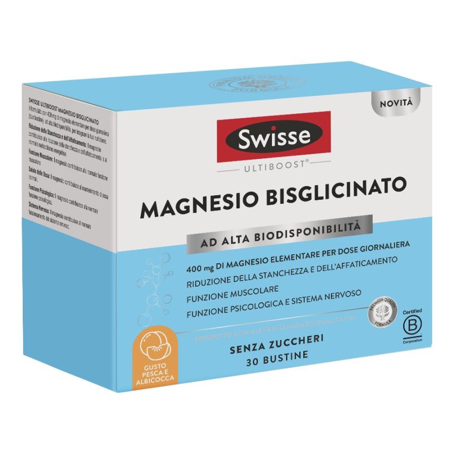 Swisse Ultiboost Magnesio Bisglicinato ad Alta Biodisponibilità Integratore Alimentare, 30 bustine — confronto prezzi