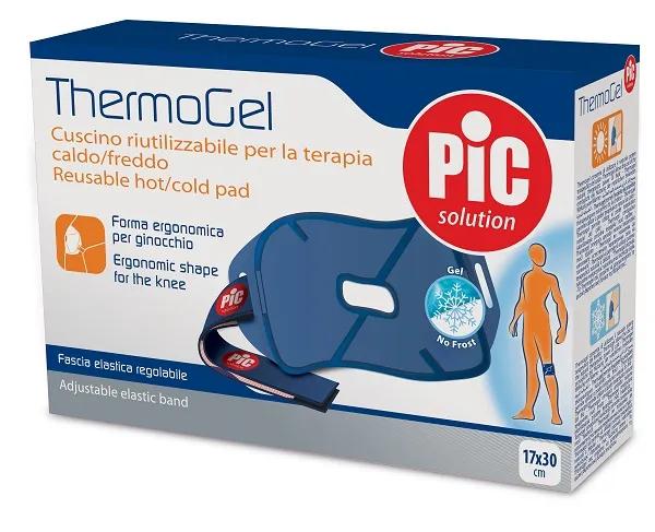Pic Solution Thermogel Ginocchio con Fascia 17x30 cm Cuscino Gel Terapia Caldo e Freddo