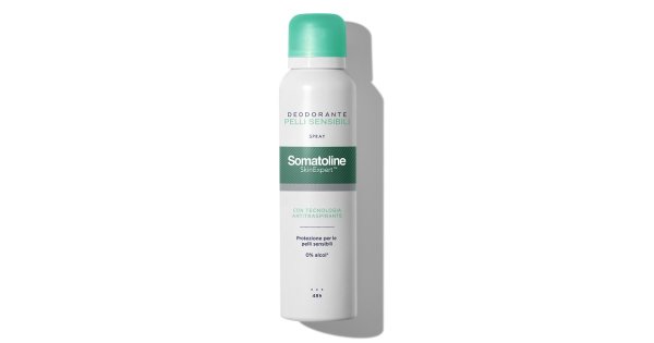 Somatoline Deodorante Spray Pelli Sensibili 150 ml Olio di Mandorle Dolci 48h di Protezione