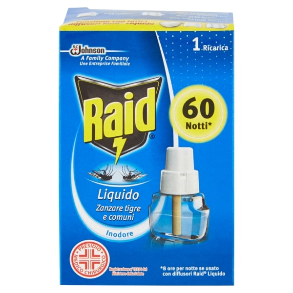 RAID - Liquido Antizanzare - Ricarica Inodore 60 Notti — confronto prezzi