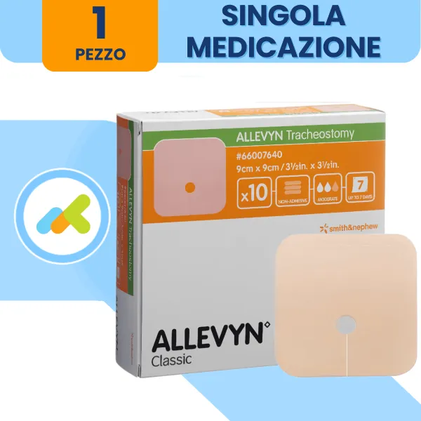 Smith & Nephew - Allevyn Tracheostomy 9x9: Medicazione Idrocellulare Non Adesiva Per Tracheostomia Cf