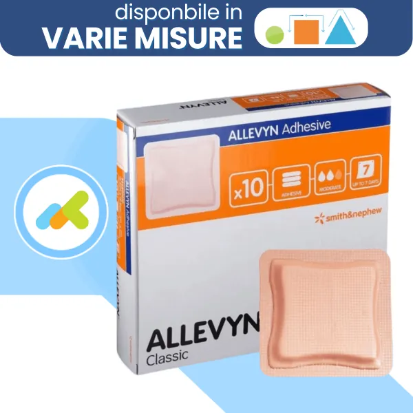 Smith & Nephew - Allevyn Adhesive - Medicazione Idrocellulare Adesiva Per Ulcere E Ferite Essudanti - 1 Pezzo Pz 17,5cm X 17,5cm