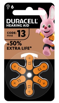Duracell easy tab 13 arancio batteria per apparecchio acustico 6 pezzi — confronto prezzi