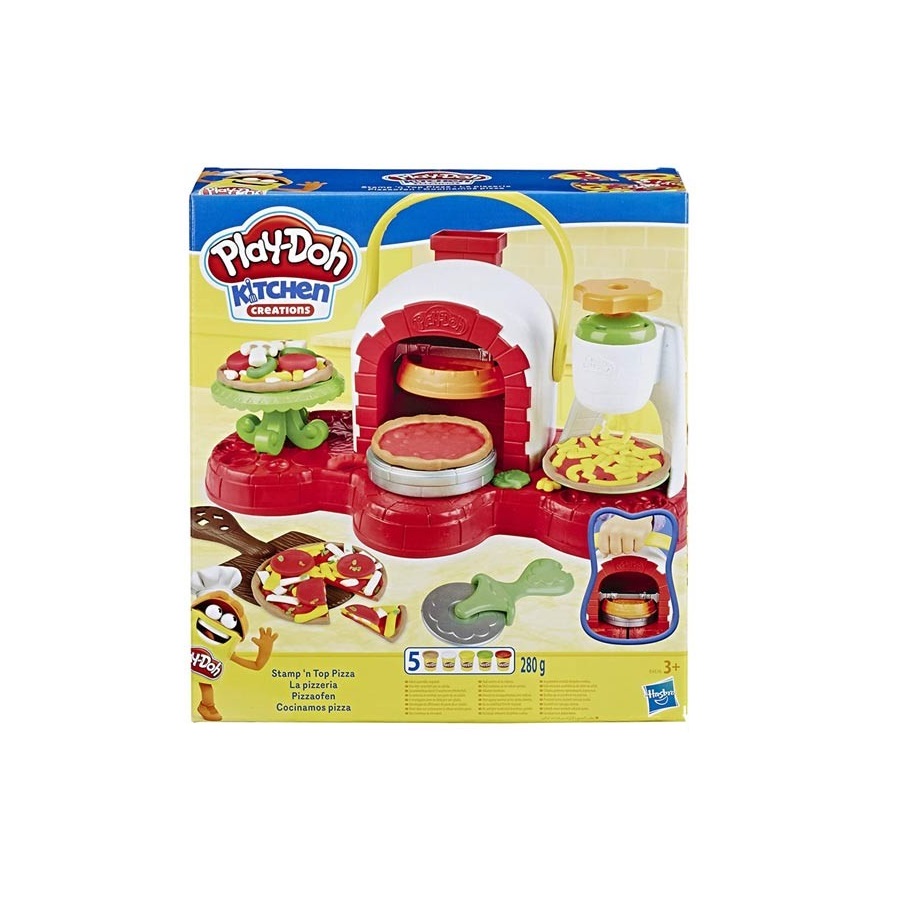 Hasbro Play-doh Kitchen Creations Stamp N Top Pizza Playset Con Plastilina Colori Assortiti 5 Vasetti