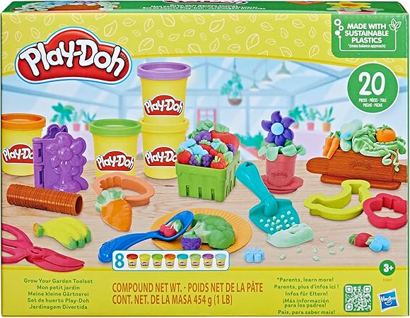 Hasbro Play-doh Giardino Playset Con Plastilina Colori Assortiti 8 Vasetti