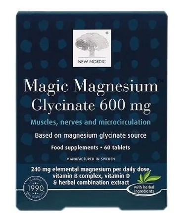 New Nordic Magic Magnesium Glycinate Integratore Di Magnesio Bisglicinato 60 Compresse