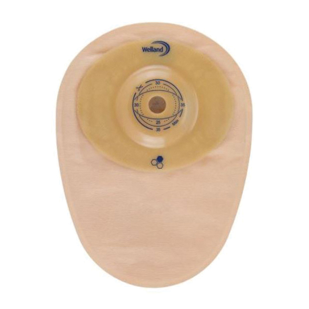Sacca per colostomia welland aurum profile colo midi opaca pretagliata diametro 13-48 mm inizio convessita' 48 mm 10 pezzi