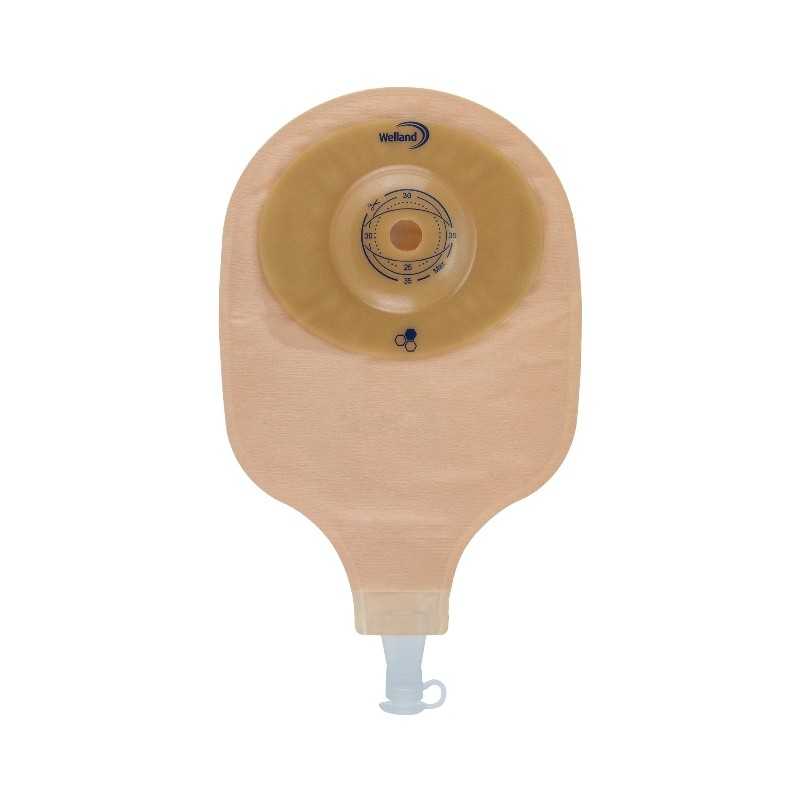 Sacca per urostomia opaca ritagliabile aurum convex uro midi con miele di manuka diametro 13-48 mm inizio convessita' 48 mm 10 p