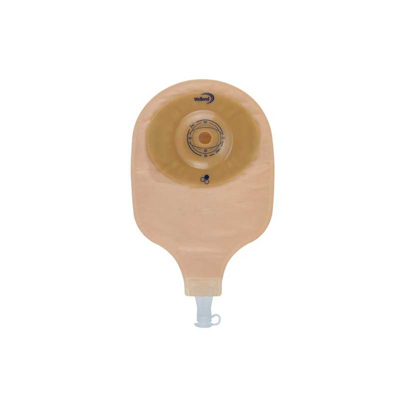 Sacca per urostomia opaca ritagliabile aurum profile uro midi diametro 13-48 mm inizio convessita' 48 mm 10 pezzi