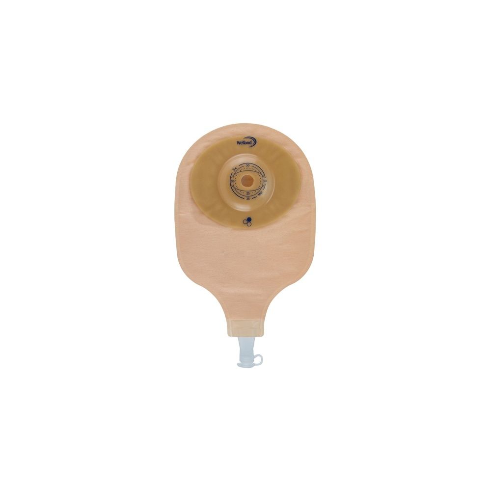 Sacca per urostomia opaca ritagliabile aurum profile uro midi diametro 13-25 mm inizio convessita' 25 mm 10 pezzi