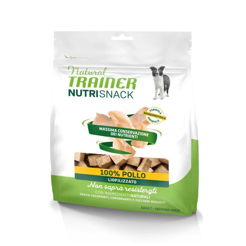TRAINER NATURAL CANE NUTRISNACK MEDIUM/MAXI ADULT 100% POLLO 50GR (bustina) — confronto prezzi