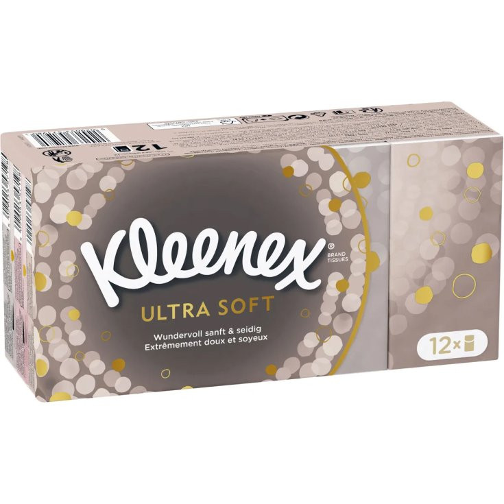 Kleenex Ultra Soft Fazzoletti Carta Morbida Delicata 3 Strati 12 Pezzi