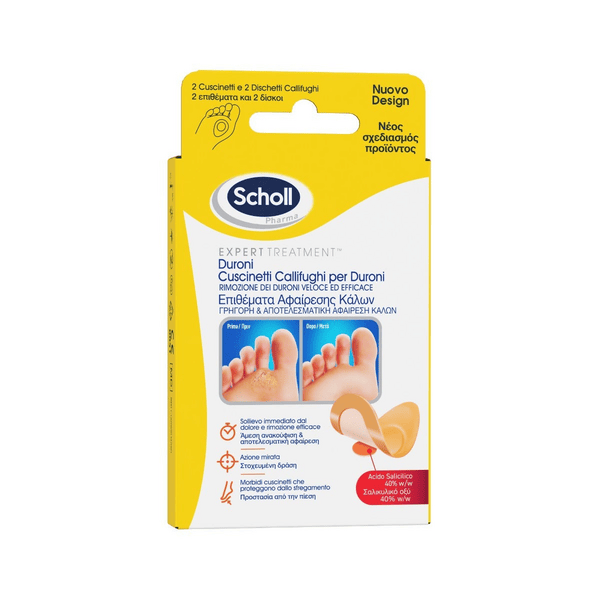 Scholl Cerotti Callifughi Rimozione Duroni 2 Cerotti + 2 Dischetti