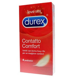 Durex - Contatto Comfort Profilattico 4 Pezzi per un Sesso Protetto e Piacevole