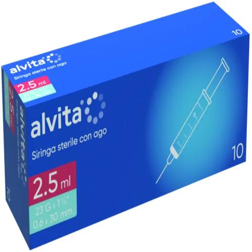 Alvita Siringa Sterile 2,5ml Modello Ago G23 10 Pezzi