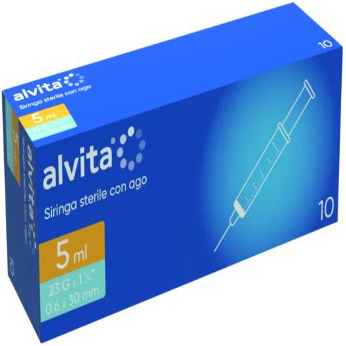 Alvita Siringa Sterile 5ml Modello Ago G23 10 Pezzi