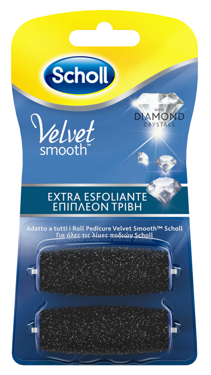 Scholl Velvet Soft Ricariche Extra Esfolianti Con Cristalli di Diamante 2 Pezzi