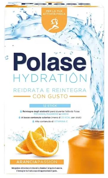 Polase Hydration Integratore Alimentare Magnesio e Potassio Sali Minerali Vitamina C Arancia 12 Stick