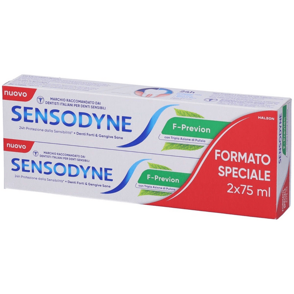 Sensodyne F-Previon Denti Sensibili Menta Fresca 2 X 75 Ml