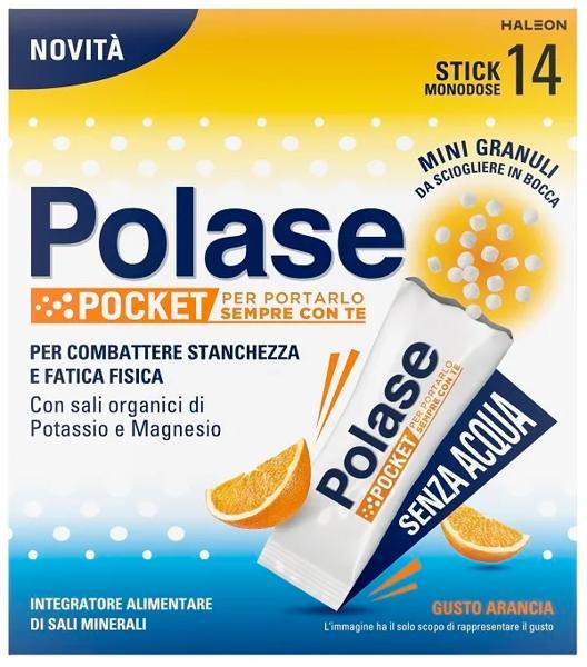 Polase Pocket Integratore Alimentare Sali Minerali 14 Stick Gusto Arancia