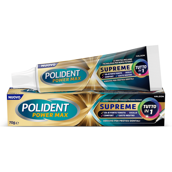 Polident Power Max Supreme Crema Adesiva Per Dentiera 70 gr
