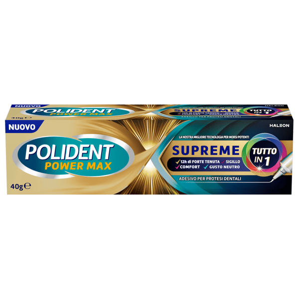 Polident Power Max Supreme Crema Adesiva Per Dentiera 40 gr
