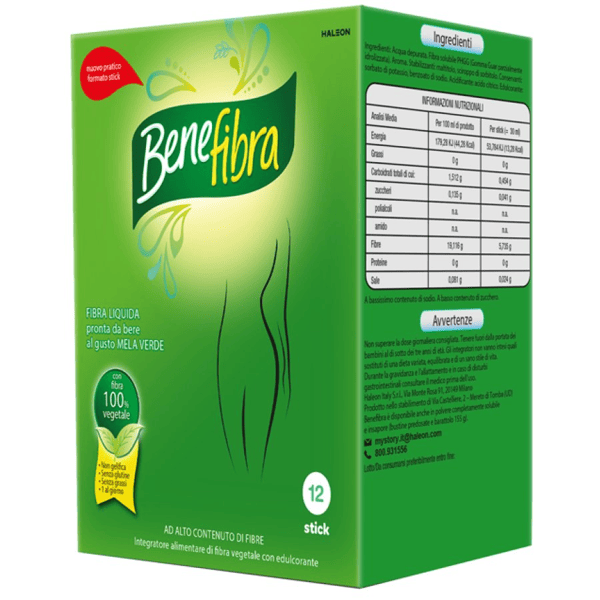 Benefibra Fibra Liquida 12 Stick 30 ml Integratore PHGG Regolarità Intestinale