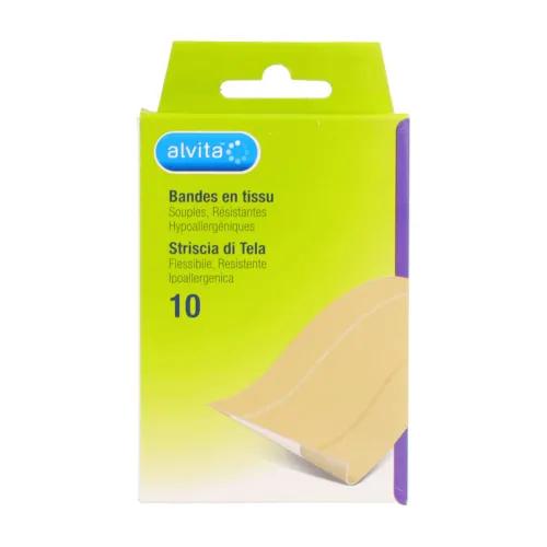 Alvita Cerotti In Striscia Di Tela 10 cm x 6cm 10 Pezzi