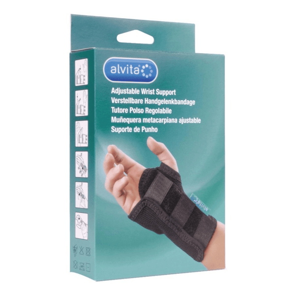 Alvita Tutore Polso Regolabile Colore Nero Taglia 2 16-18 cm 1 Pezzo