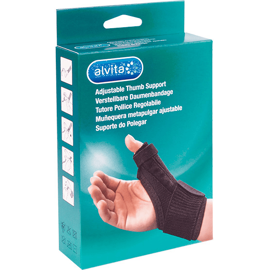 Alvita Tutore Pollice Regolabile Colore Nero Taglia 1 12-19 cm 1 Pezzo