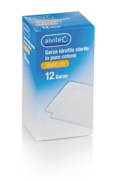 Alvita Garza Idrofila Sterile 36x40 cm 12 Pezzi