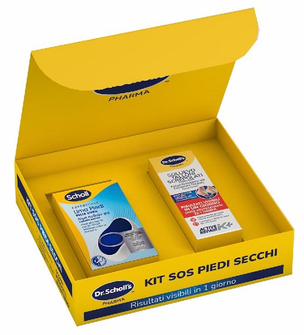 scholl kit sos piedi secchi 1 expert care lima piedi pelle dura + 1 aktive repair k+ sollievo talloni screpolati 60 ml — confronto prezzi