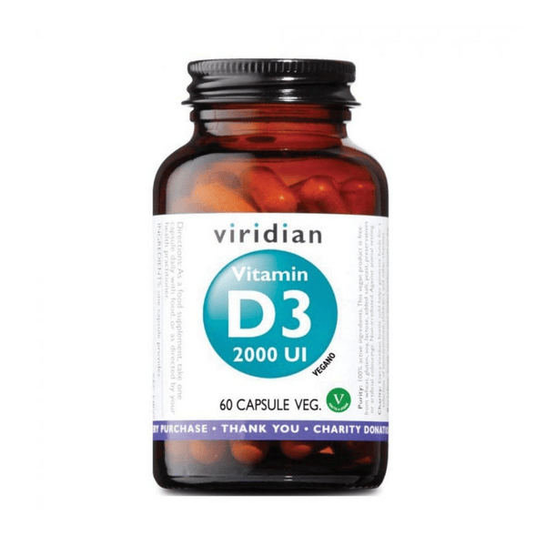 Viridian Vitamin D3 Integratore Sistema Immunitario 2000 UI 60 Capsule