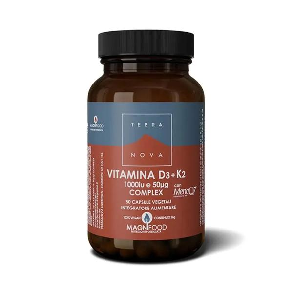 Terranova Vitamina D3+K2 Integratore 50 Capsule