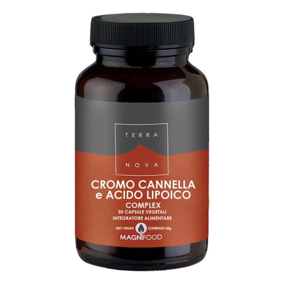 Terranova Supporti Specifici - Cromo Cannella e Acido Lipoico, 50 Capsule