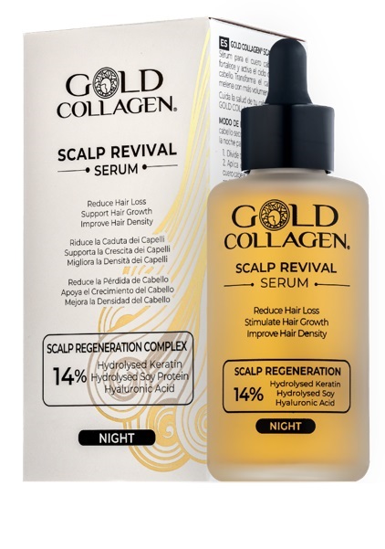 Gold Collagen Scalp Revival Siero Rinforzante Anticaduta Capelli Notte 100 ml