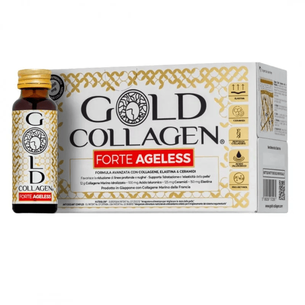 Gold Collagen Forte Plus Ageless Collagene Antietà ad Alto Dosaggio 10 Flaconcini 50ml