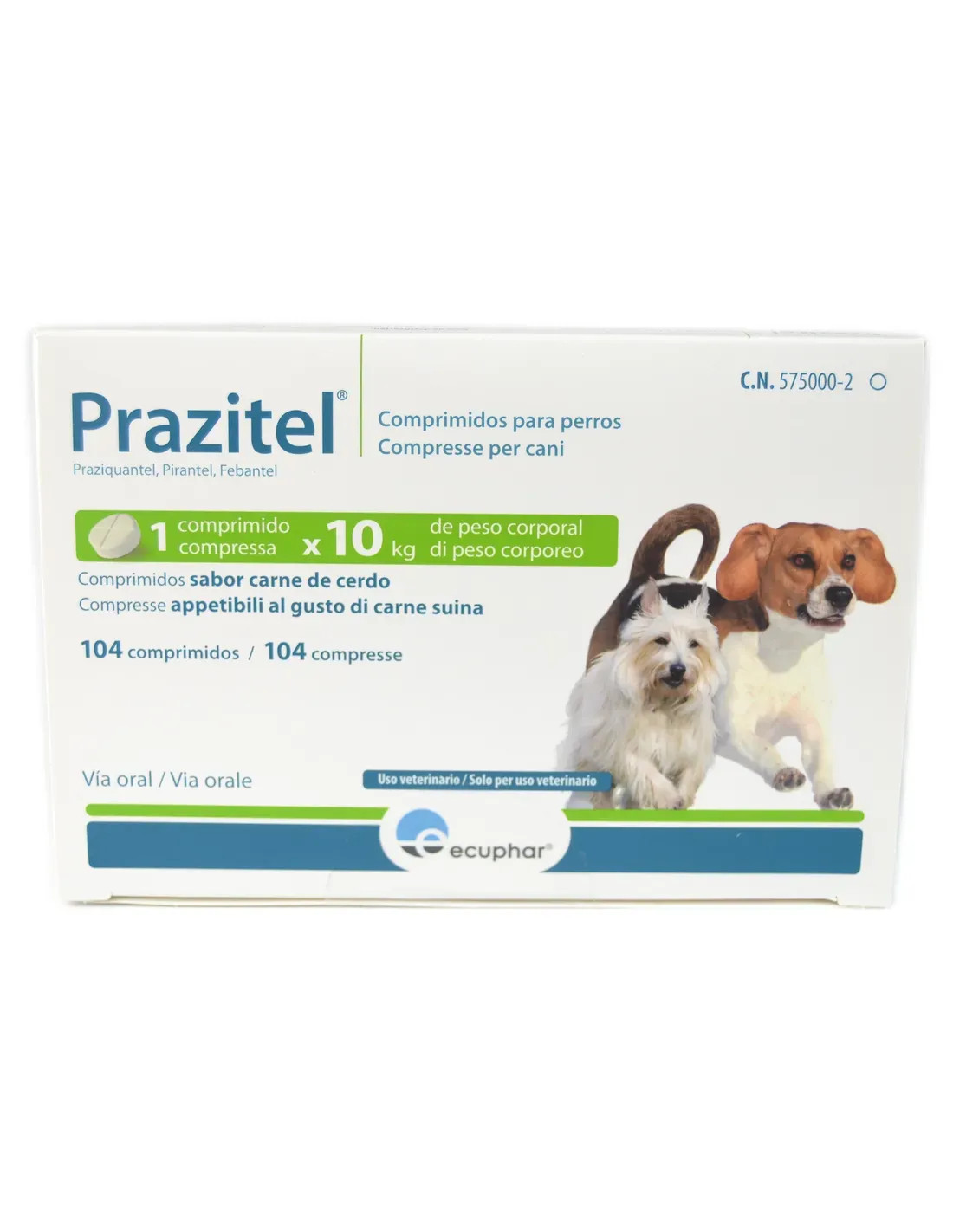 Ecuphar Prazitel Appetibili Al Gusto Di Carne Suina Per Cani 4 Compresse