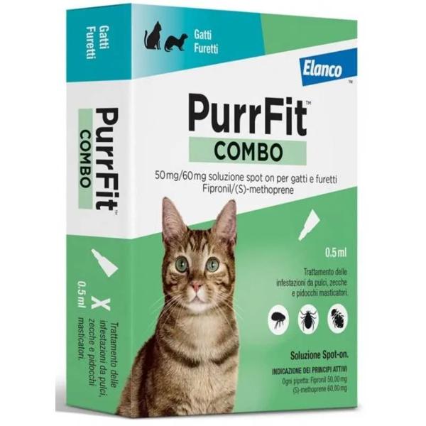 Purrfit Combo Antiparassitario Spot On per Gatti e Furetti 3 Pipette 0,5 ml — confronto prezzi