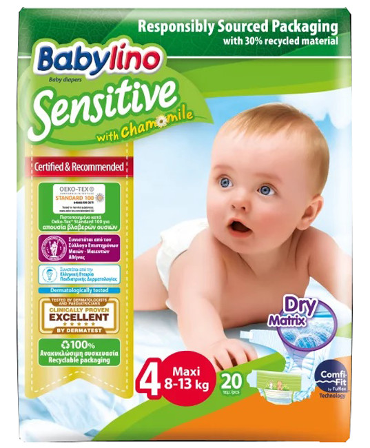 Babylino Sensitive Pannolini Taglia 4 Maxi (8-13 Kg) 50 Pezzi
