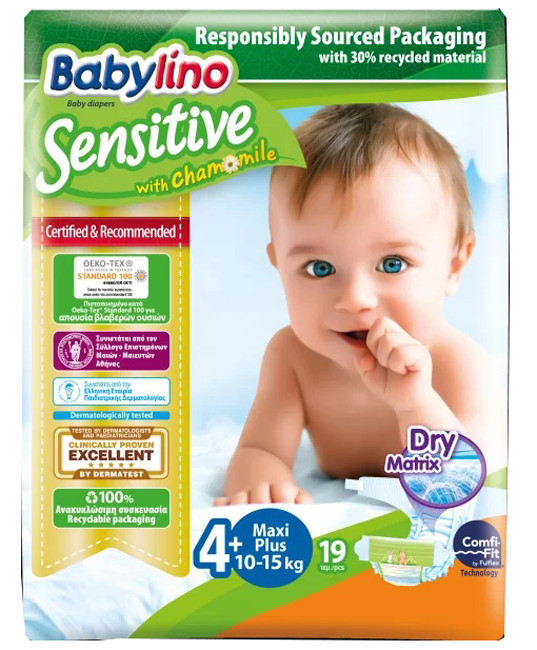 Babylino Sensitive Maxiplus Pannolini Taglia 4+ (10-15 Kg) 46 Pezzi