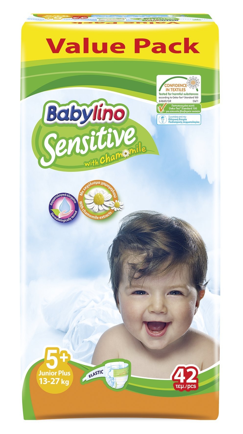 Babylino Sensitive Pannolini Taglia 5+ Junior Plus (12-17 Kg) 42 Pezzi