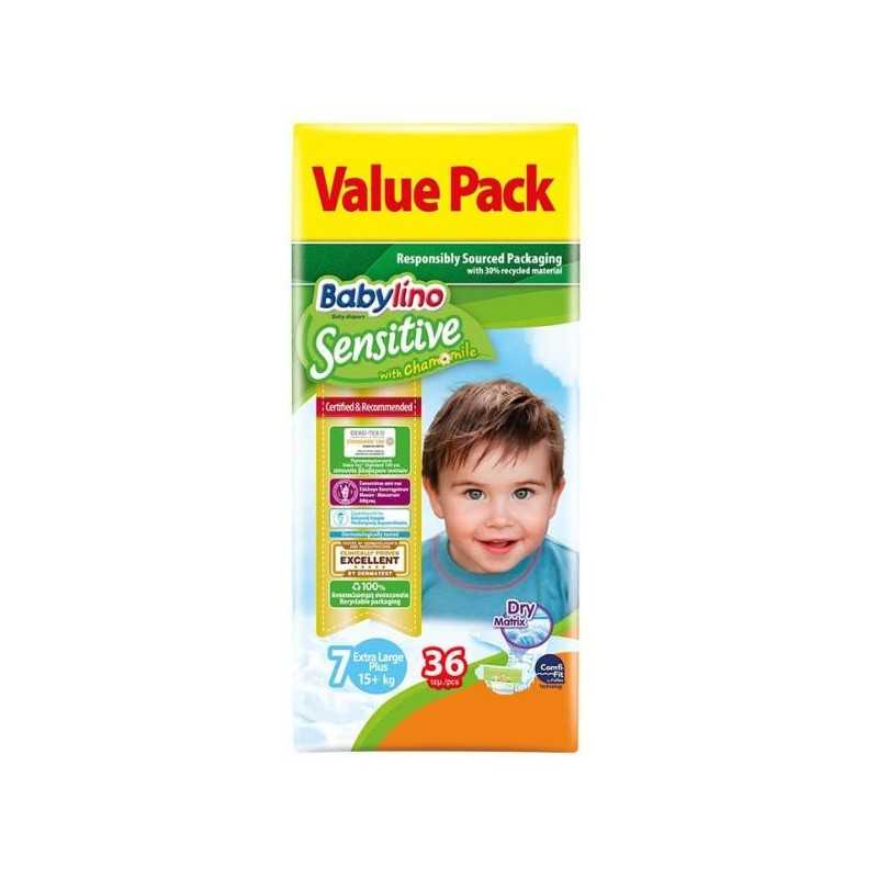 Babylino Sensitive Pannolini Taglia 7 Extralarge Plus (15+ Kg) 36 Pezzi