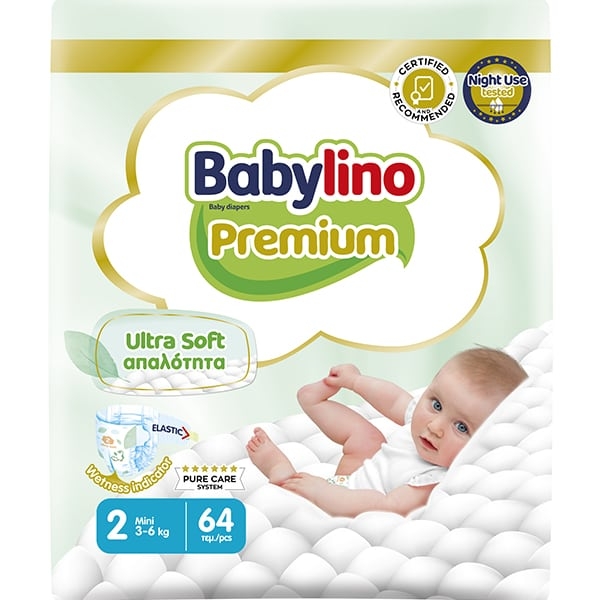Babylino Premium Pannolini Taglia 2 Mini (3-6 Kg) 64 Pezzi