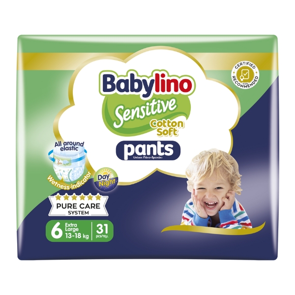Babylino Pants Sensitive Pannolini A Mutandina Taglia 6 Extra Large (13-18 Kg) 31 Pezzi