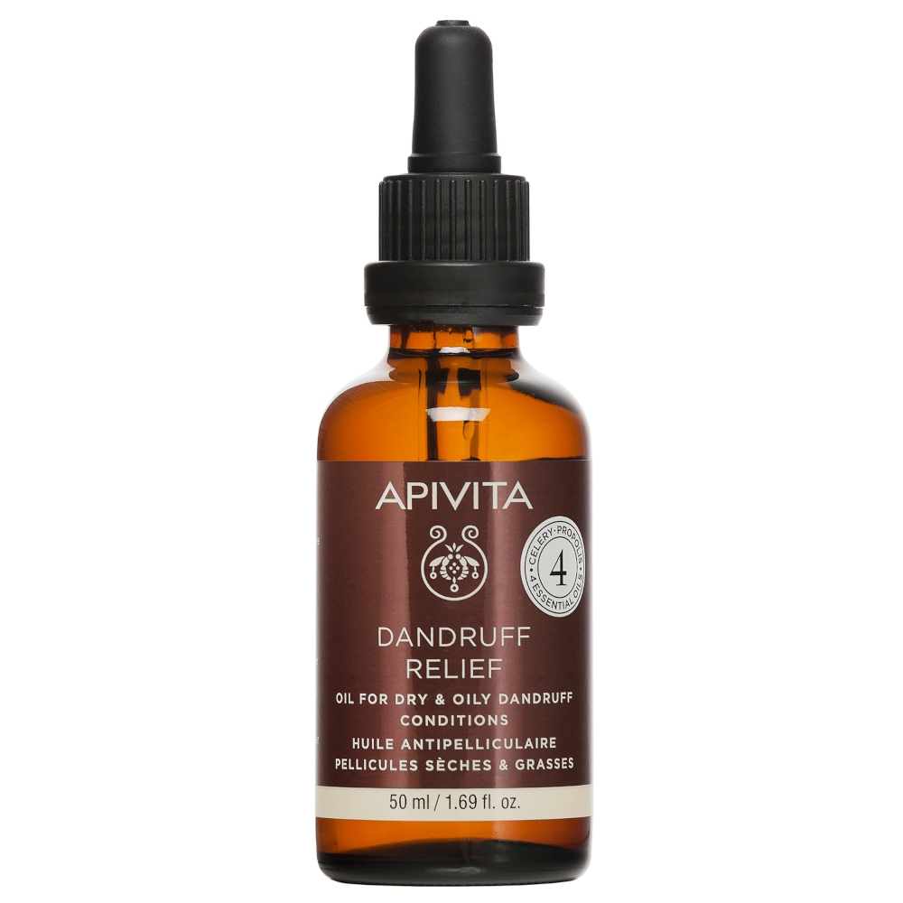 Apivita Dandruff Relief - Olio Sollievo Forfora Cuoio Capelluto Secco, 50ml